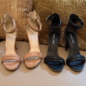 Kenneth Cole Women's Black and Nude Heels. Size 6.5.